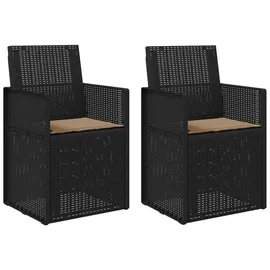 vidaXL Gartenstuhl 2 St. 2 pcs  schwarz  Kunststoff