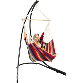 AMANKA XXL Hängesessel mit Gestell Hängestuhl für 2 Hängeliege Hängesitz Regenbogen