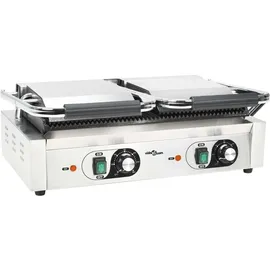 vidaXL Doppelter Gerillter Panini-Grill 3600 W 57x30,5x20 cm