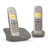 Gigaset AL170A Duo, DECT-Telefon, Kabelloses Mobilteil, Freisprecheinrichtung, 50 Eintragungen, Anrufer-Identifikation, Schwarz - Schwarz