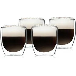 Klarstein Glaswerk Altino doppelwandige Thermogläser 250 ml handgemacht Borosilikatglas Klarglas