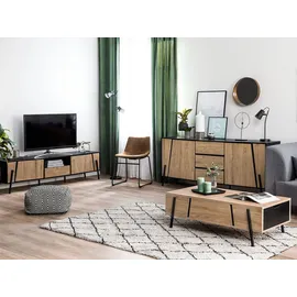 Beliani Blackpool TV-Lowboard 177 x 46 x 40 cm Braun/Schwarz Holzwerkstoff