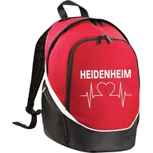 multifanshop Rucksack - Heidenheim - Herzschlag, rot/schwarz, Größe one size