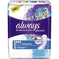 always discreet Bei Blasenschwäche long plus Einlagen 8 St Binden