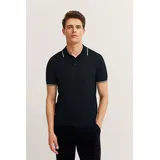 Bugatti Poloshirt "Regular Fit", Herren, Gr. M, blau (390, marine), 65% Viskose, 35% Polyamid, unifarben, regular fit, ohne Ausschnitt, Rippbündchen, Shirts, angenehm weich und zeitloses Design