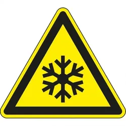 Dreifke® Warnschild Warnung vor niedr.Temperatur/Frost, ASR/ISO, Kunststoff, SL 100mm