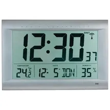 Peweta Digitale Funkwanduhr 41,0 cm DCF77 silber