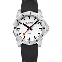 Mondaine Numeri MSN.4211B.RB Herrenuhr Quarz Schwarz/Weiß 42 mm