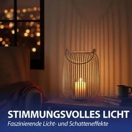 Cepewa Laterne oval Metallstreben Eisen weiß