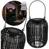 Sarcia.eu LED Laterne Schwarze Solar-Laterne 24 cm – LED Gartenlampe für Balkon schwarz