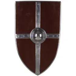 Kampfschild mit Schildbuckel und Metallverzierung