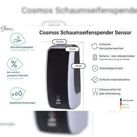 Blanc HYGIENIC KOMPLETT-SET Waschraum SENSOR: Handtuchrollenspender SENSOR + 2 TAD Handtuchrollen + Schaumseifenspender SENSOR + 2 Kartuschen