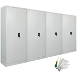 PROREGAL® Mehrzweckschrank Mega Deal Flügeltürenschrank ELEPHANT (4-St) Robuster Flügeltürenschrank Stahlschrank Werkstattschrank Spind grau 80 cm x 180 cm x 40 cm
