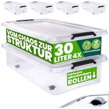 DEUBA Aufbewahrungsbox 4er-Set transparent 60x40x17cm 30L