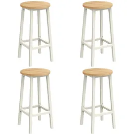 VASAGLE Barhocker 2er Set 65 cm hoch eichenbeige-weiß