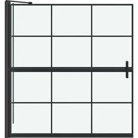 vidaXL Bad-Duschschirm Schwarz und Transparent 116 x 68 x 128 cm