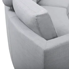 Beliani Sofa 7-Sitzer ROTUNDE Stoff Hellgrau