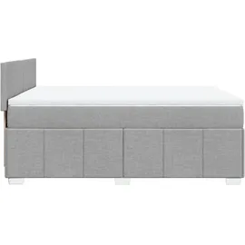vidaXL Boxspringbett mit Matratze Hellgrau 140x200 cm Stoff