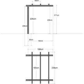 Plus Cubic Doppelpergola 1 Modul Verlängerung