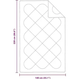 vidaXL Bettdecke Weiß 220 x 140 x 4 cm Polyester