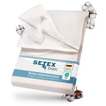 Setex Molton Matratzenschutz, 160 x 200 cm, Eckgummis, Matratzenschoner aus 100 % Baumwolle, Basic, Naturfarben, Natur, Beige