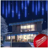 monzana Monzana® Lichterkette Meteorschauer 480 LED Außen Wasserdicht 10 Röhre je 50 cm Innen Weihnachten Eisregen Regenlichterkette Weihnachtsbeleuchtung Blau