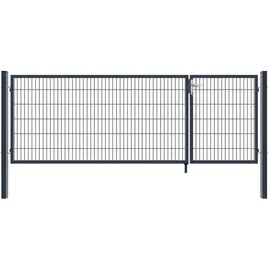 Home Deluxe Doppelflügel Gartentor 350 x 100 cm Anthrazit/Stahl