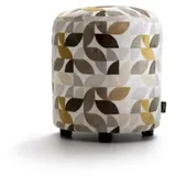 coco maison Pouf Stoff 42 x 50 x 42 cm Weiß