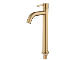 LucaSng Gebürstetes Gold Badezimmer Becken Einloch Kaltgriff Duschkopf Wasserhahn Bad für Küchenspüle Wasserhahn Toilettenbeschläge