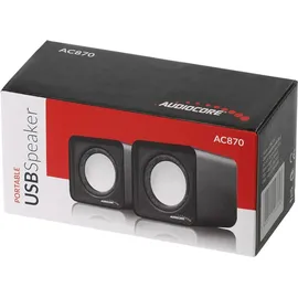 Audiocore AC870 Kompakt Stereo-Lautsprecher PC 2x3 Watt RMS Rot