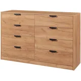 [en.casa] Kommode Varkaus 90x140x40 cm, Eichenoptik [en.casa]