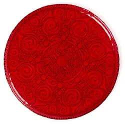 Excelsa Deko-Teller / Zum Servieren Arabesque Red Glas 31Xh1,5X31 Cm Rot