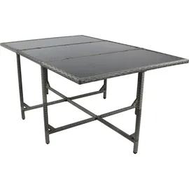 VCM Gartentisch | Balkontisch, 9-tlg Sitzgruppe Gartenmöbel Set Rattan 170 cm)