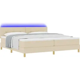 vidaXL LED Boxspringbett 200 x 200 cm Creme