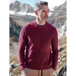 Herren Pullover in Strukturstrickqualität - Deep Garnet Red - S