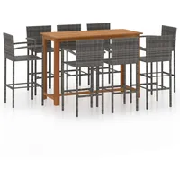 vidaXL Gartenbar-Set 9-tlg. Grau