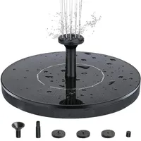 Solar-gartenbrunnen 1w – 4 Düsen – Für Teich, Pool Und Außenbereich – Wassertiefe 30-50 Cm – Ø 13 Cm