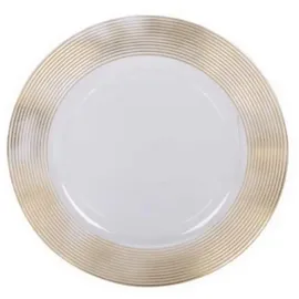Home Styling Collection transparenter Unterteller mit goldenem Dekor, Ø 33 cm