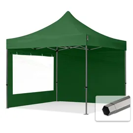 TOOLPORT Faltpavillon 3 x 3 m inkl. 2 Seitenteile Dunkelgrün