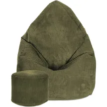 DreamRoots Sitzsack, Olivgrün, Textil, 70x105x70 cm, Oeko-Tex® Standard 100, Wohnzimmer, Hocker, Sitzsäcke, XXL Sitzsäcke