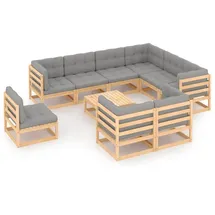 vidaXL Garten-Lounge-Set 10-tlg. natur/grau 3076859