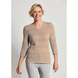 GOLDNER Rundhalspullover Beige 21