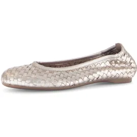 Gabor Ballerina, Schlupfschuh, Frühlingsschuh, Businessschuh mit tollem Flechtmuster goldfarben 39 EU (6 UK)