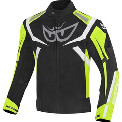 Berik The Eye Wasserdichte Motorrad Textiljacke, schwarz-gelb, Größe 52 für Männer