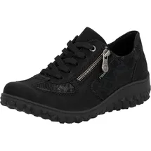 Rieker 59501-00 Schnürhalbschuh Textil & Synthetik Damen in schwarz - Gr. 42