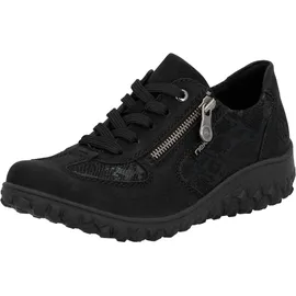 Rieker 59501-00 Schnürhalbschuh Textil & Synthetik Damen in schwarz - Gr. 42