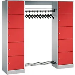 C+P Serie 8070 Metall Schließfach 10 Türen Zylinderschloss 1.870 x 480 x 1.950 mm Weiß
