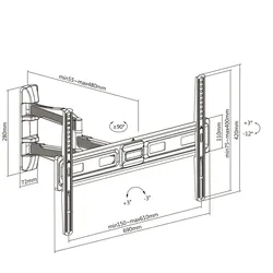 VALUE TV-Wandhalterung, flexibel, elegant, 32-70 Zoll, bis 35 kg