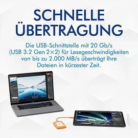 LaCie Rugged Mini 2 TB USB 3.0 silber/orange