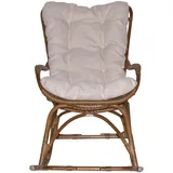 Mid.you Schaukelstuhl, Braun, Holz, Rattan, massiv, Uni, Füllung: Vlies, 65x96x122 cm, Schaukelfunktion, inklusive Armlehnen, Wohnzimmer, Sessel, Schaukelstühle